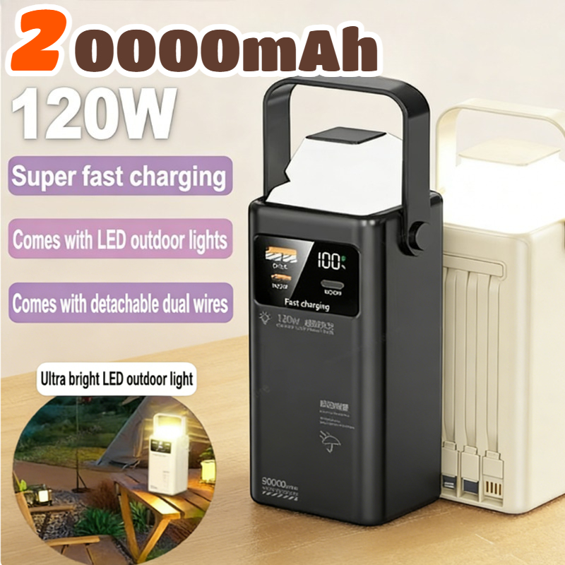 Outdoor Power Wire - 120W Power Bank 200000mAh Large Capacity