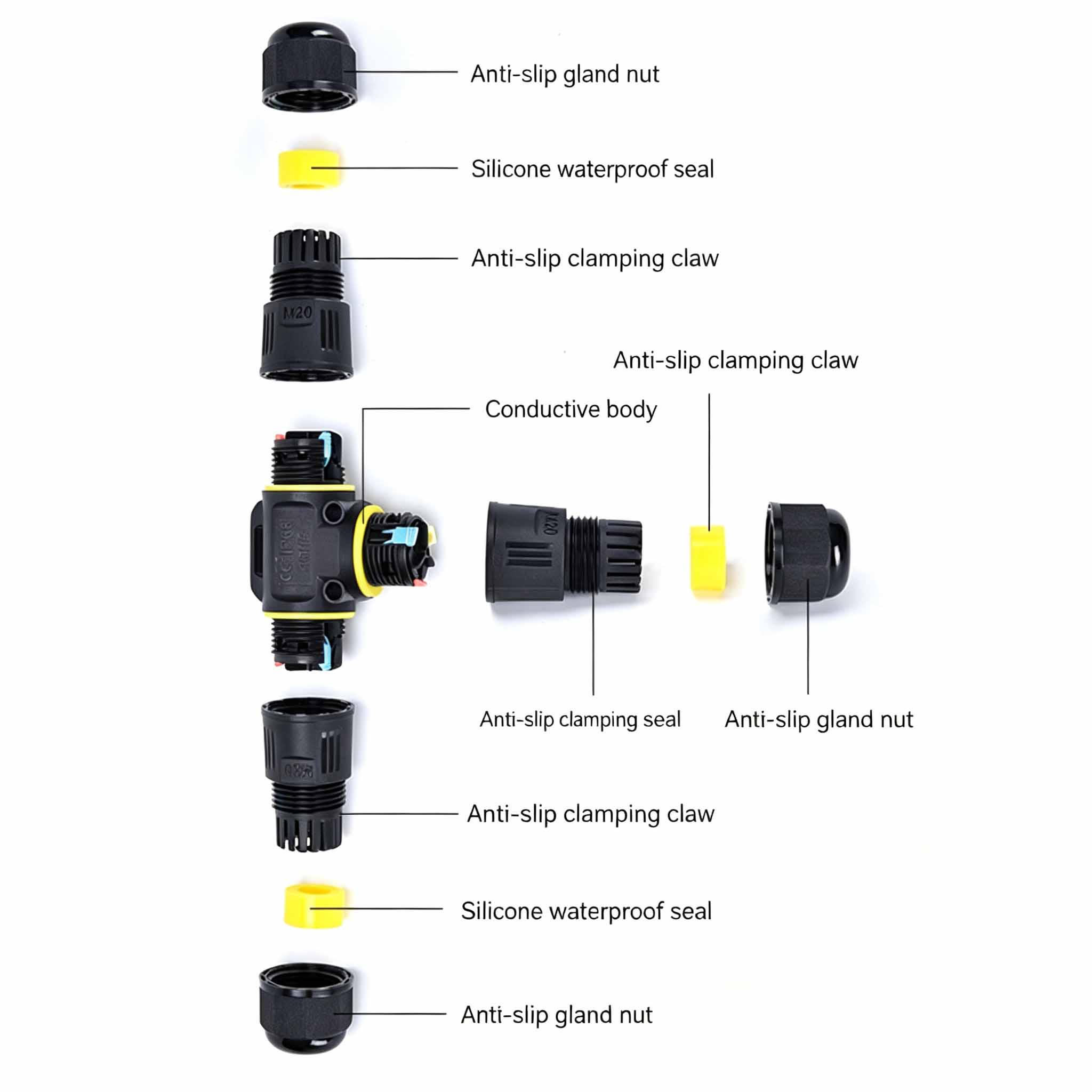 IP68 Waterproof T-Type Cable C - Outdoor Power Wire ulasan dan harga