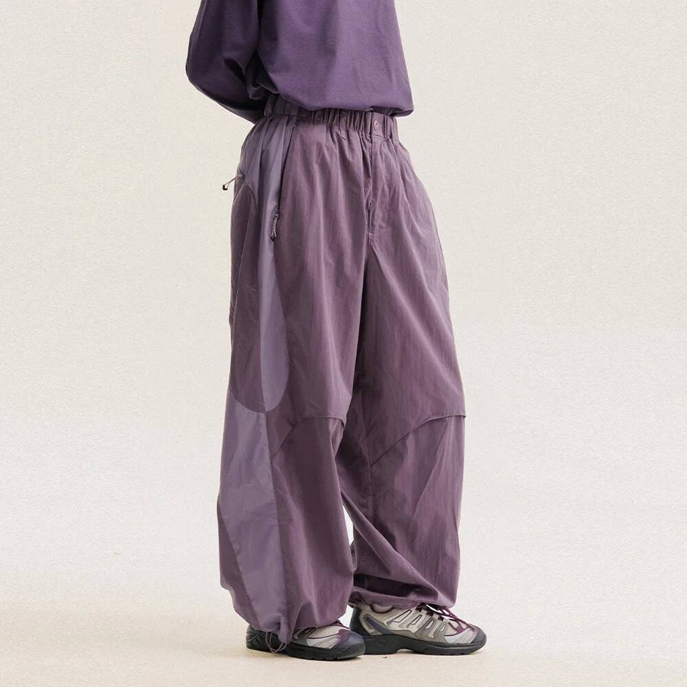 Men Color Block Wide Leg Pants - Outdoor Power Block ulasan dan harga