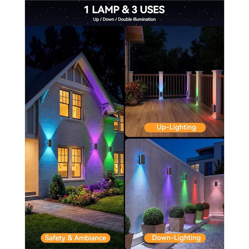 AB66-6PCS RGB Solar Fence Ligh - Outdoor Power Direct ulasan dan harga